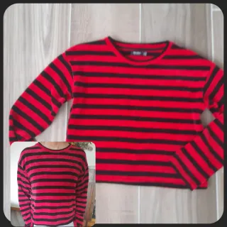 Jersey Bershka rayas rojo y negro Talla S