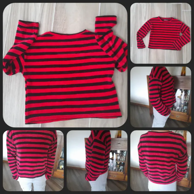 Jersey Bershka rayas rojo y negro Talla S