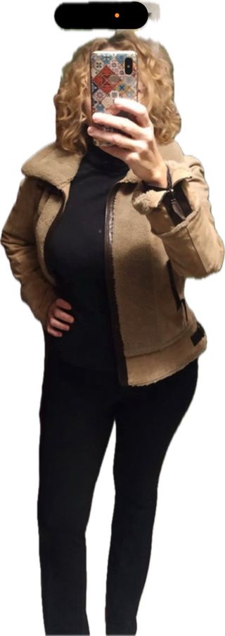 Cazadora de piel doble faz mujer