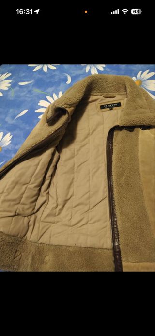 Cazadora de piel doble faz mujer