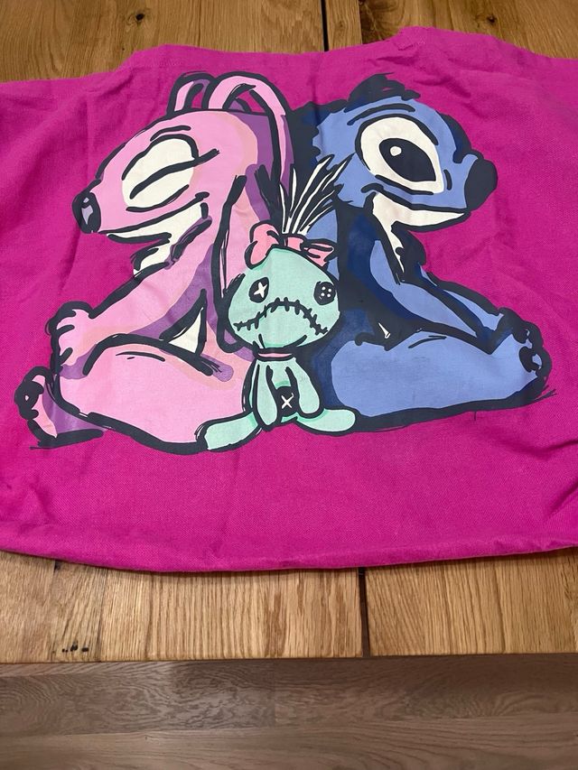 Bola grande de tela estampado de Stitch y Ángel