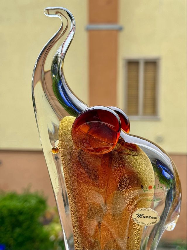 Elefante Murano Oro 24k Vetro Artistico