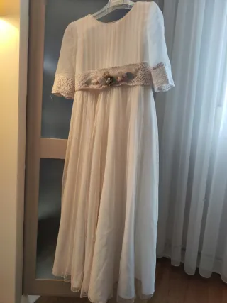Vestido de Comunión Beige/Blanco Tizzas talla 125