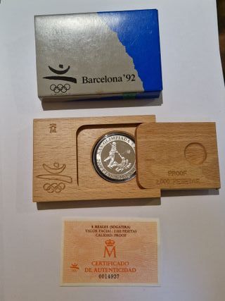 Moneda Plata 2000 pesetas Barcelona 92 Sogatira.