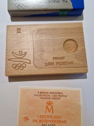 Moneda Plata 2000 pesetas Barcelona 92 Sogatira.