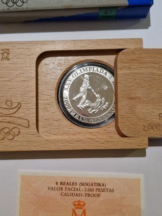 Moneda Plata 2000 pesetas Barcelona 92 Sogatira.