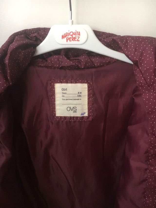 Abrigo OVS niña burdeos 8-9 años