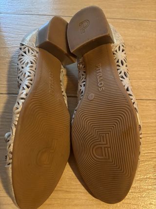 Zapatos planos Pitillos piel dorados/plateados T41