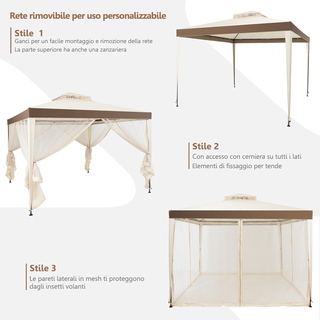 Gazebo da Giardino 3 x 3 m, Gazebo da Esterno con