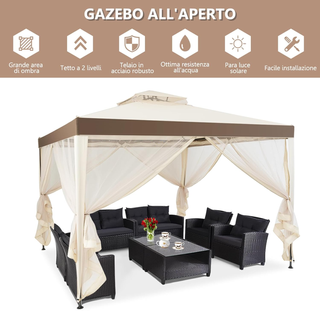 Gazebo da Giardino 3 x 3 m, Gazebo da Esterno con