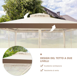 Gazebo da Giardino 3 x 3 m, Gazebo da Esterno con