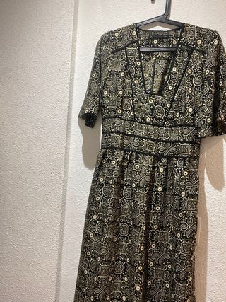 Vestido Sfera estampado verde talla S