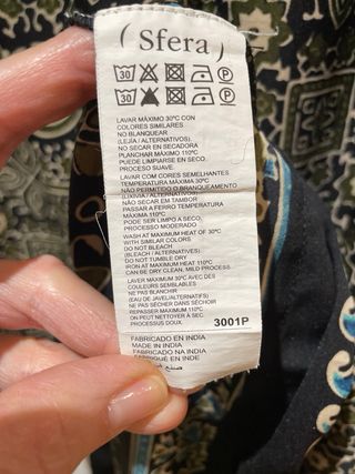 Vestido Sfera estampado verde talla S