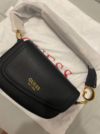 Bolso Guess Negro Dorado Nuevo