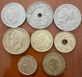 Lote 8 monedas España