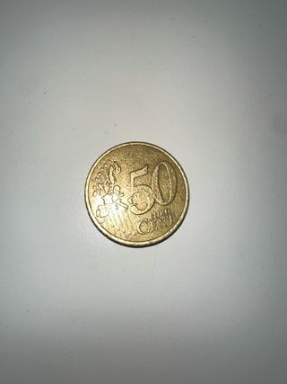Moneda 50 Céntimos Euro 2001. Oro nórdico.
