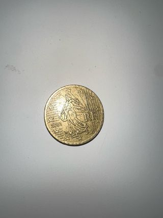 Moneda 50 Céntimos Euro 2001. Oro nórdico.