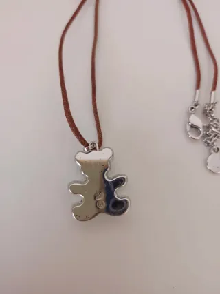 Collar Oso Swarovski Morado y Plateado