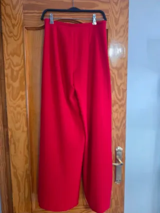 Pantalón ancho rojo recto