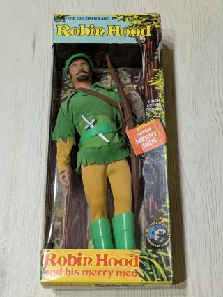  Tres Figuras Mego Robin Hood y grúa bullycan