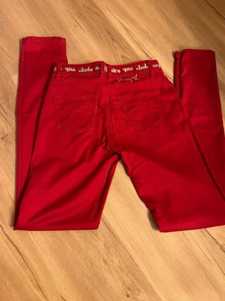 Pantalón Desigual Rojo Mujer