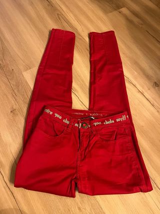 Pantalón Desigual Rojo Mujer