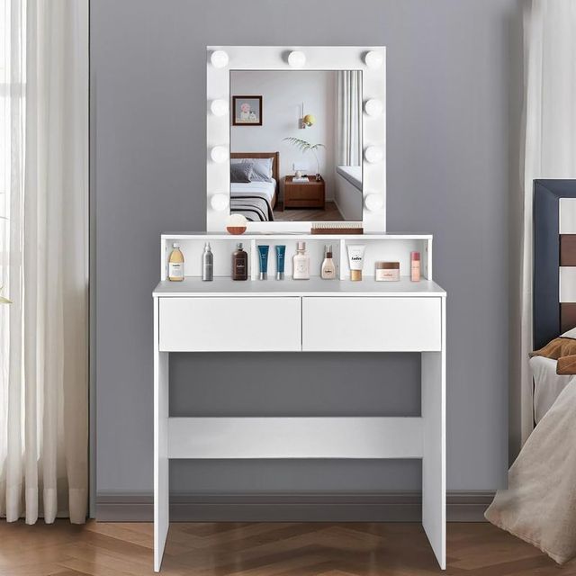 TOCADOR CON LUCES COLOR BLANCO