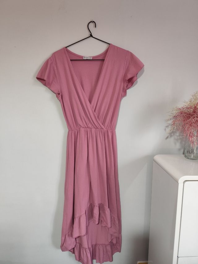 Vestido rosa largo talla M