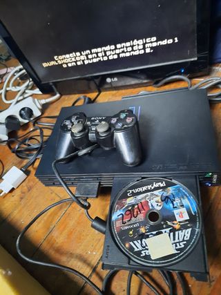 Consola PlayStation 2 con mando y juego