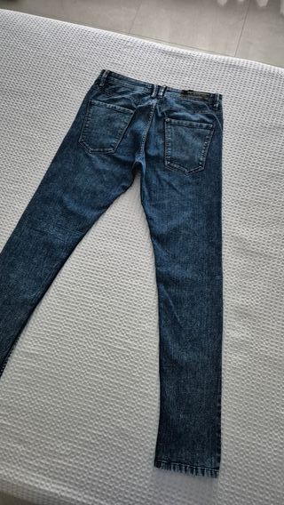 Pantalón Vaquero Pitillo Azul Pull&Bear