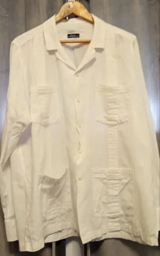 Camisa Cubana Dustin Blanca