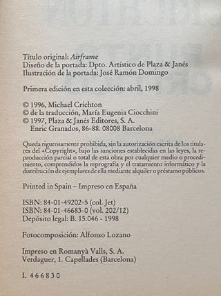 PUNTO CRÍTICO - colección 1998