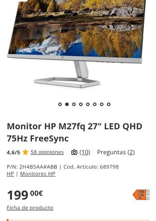 Monitor HP 27" Full HD HSTND‑9951‑K ultra‑delgado LED