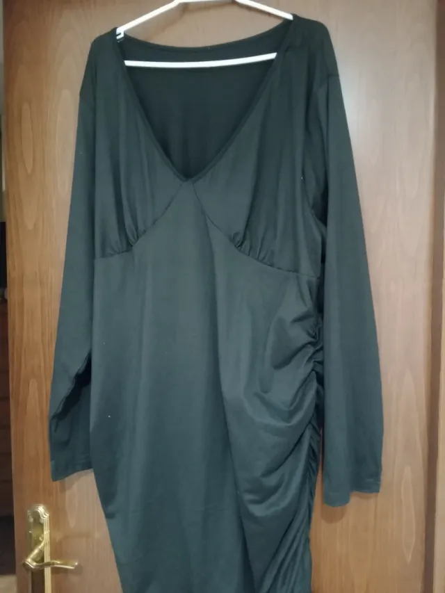 Vestido plisado Shein negro talla XXL