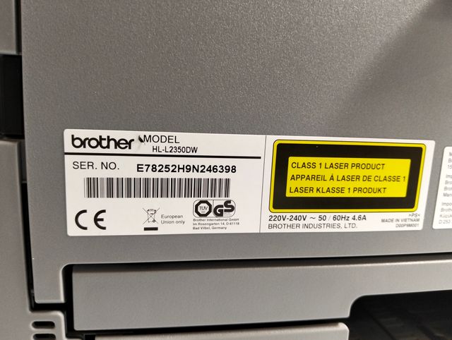 Impressora laser monocromática Brother HL‑L2350DW WiFi USB 2.0