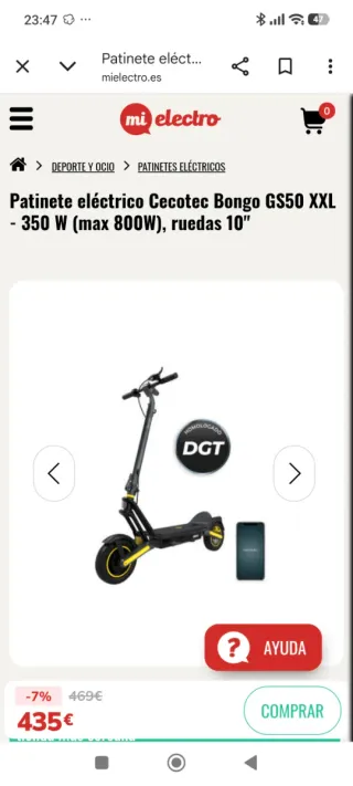 Patinete Cecotec Bongo GS50 XXL Connected (DGT)