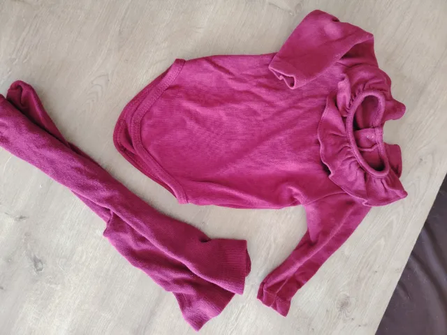 Conjunto jersey, body y leotardo bebé