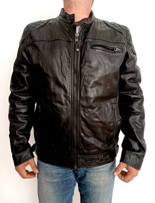 Motera cuero auténtico Schott XXL Medidas indicada