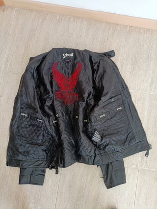 Motera cuero auténtico Schott XXL Medidas indicada