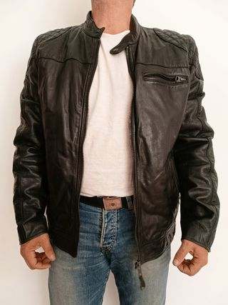 Motera cuero auténtico Schott XXL Medidas indicada