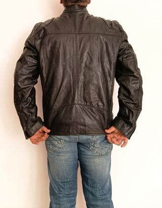 Motera cuero auténtico Schott XXL Medidas indicada