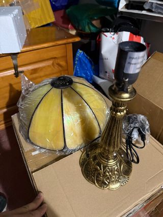 Lampada in stile Tiffany Crystal Gold Metal