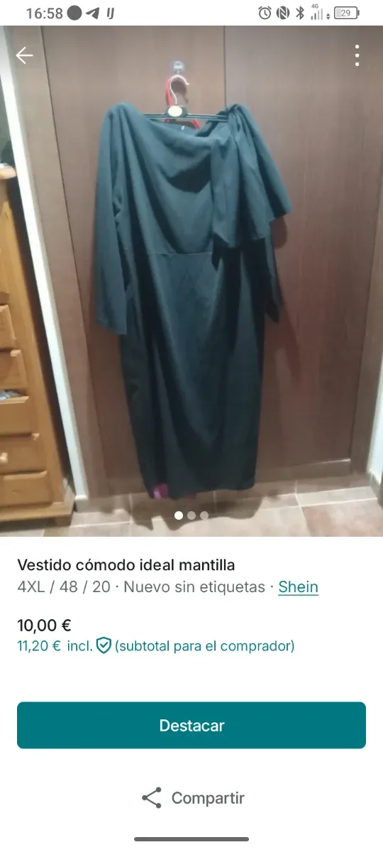 Vestido cómodo ideal mantilla Shein