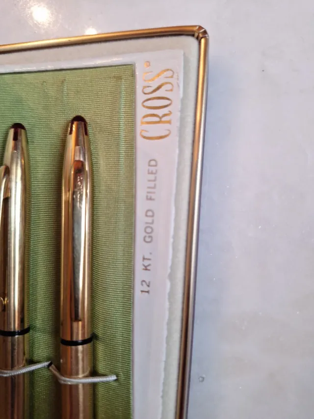 Juego Anson  Bolígrafo y Portaminas bañado  Oro 12