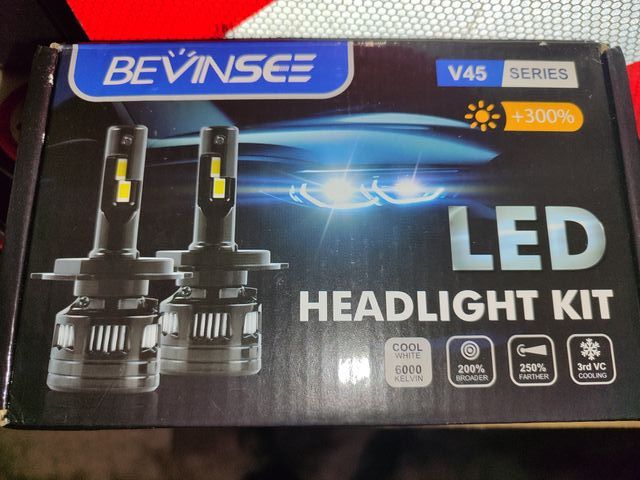Kit Faróis LED Bevinsee V45 H7 Novos