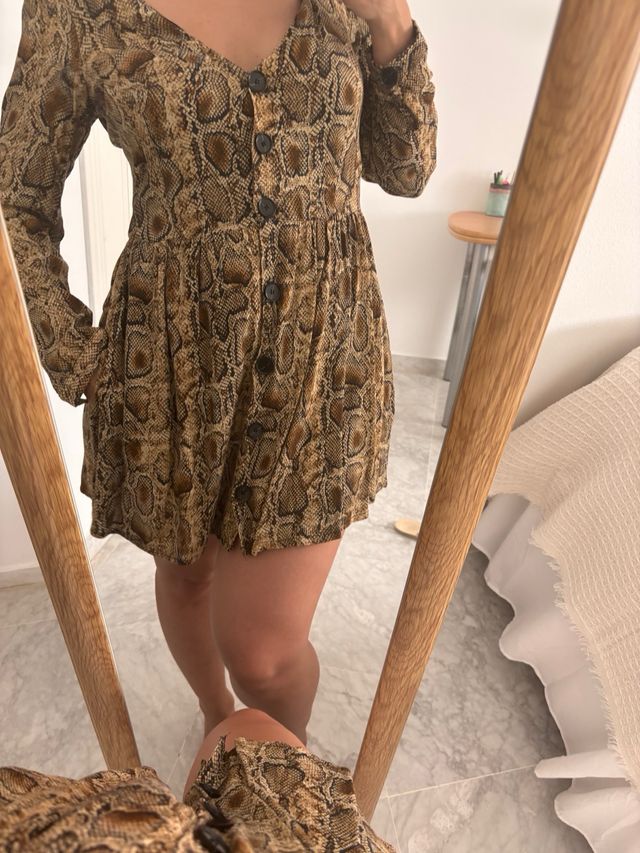 Vestido mini estampado animal print