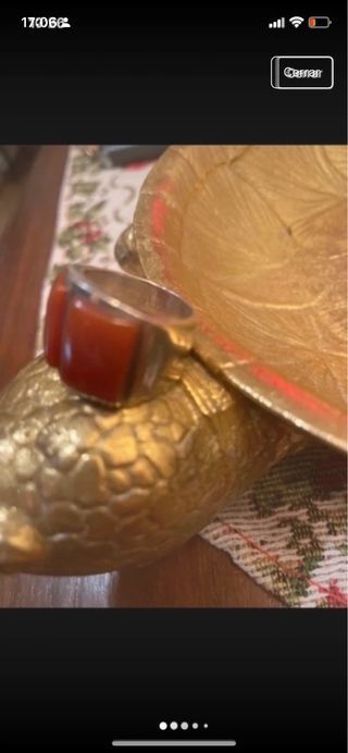 Anillo Plata Piedra Roja