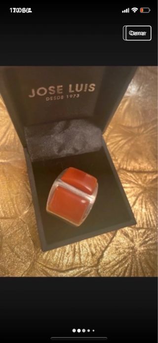 Anillo Plata Piedra Roja