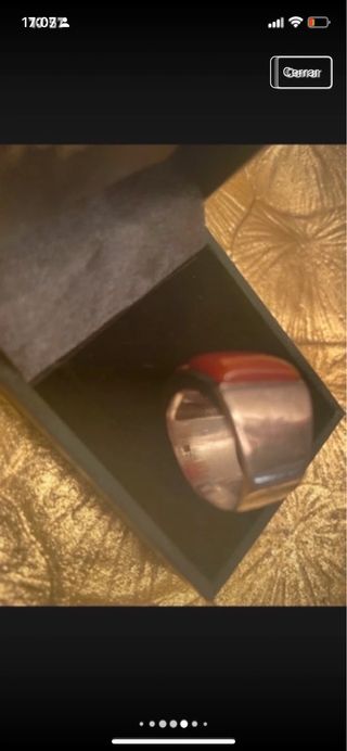 Anillo Plata Piedra Roja