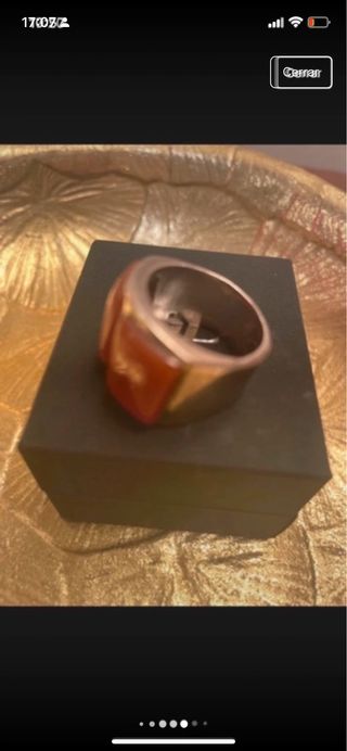 Anillo Plata Piedra Roja